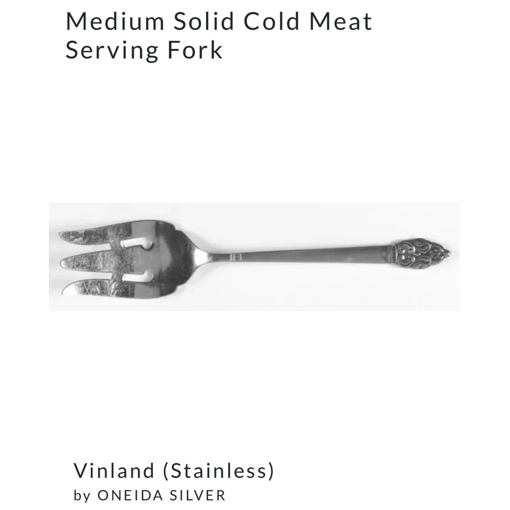 Oneida Community Vinland Stainless Flatware Serving Fork And Casserole Spoon